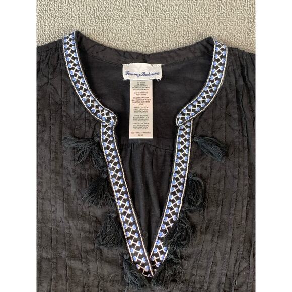 Tommy Bahama Dress Embroidered Bell Sleeve Boho Coastal Mini Size Medium - Picture 6 of 10